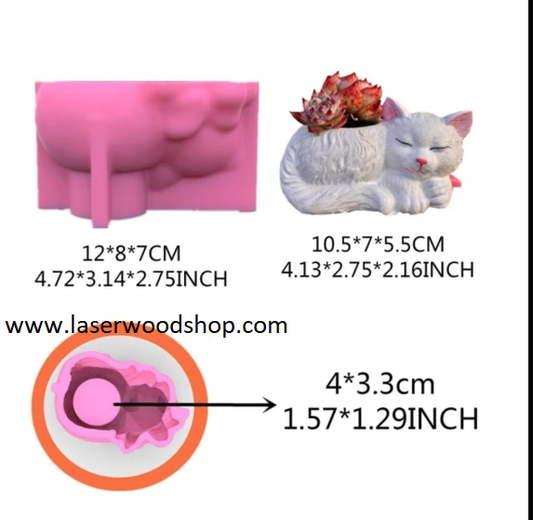 Silikonski kalup saksija macka KL32 ** (Copy) wood-laser-shop