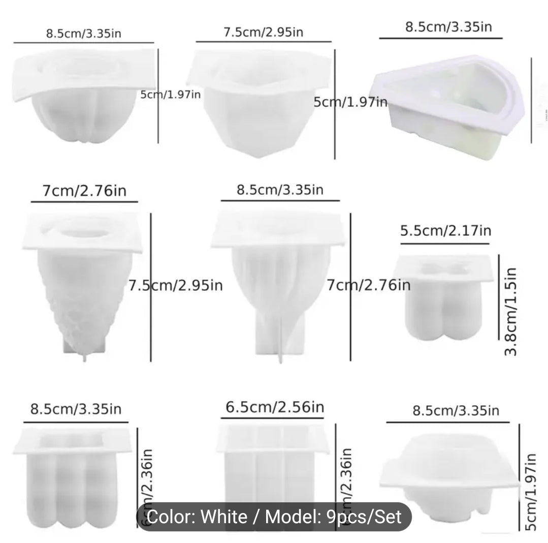 Silikonski kalup za svece set od 9 komada kalupa KL62 ** wood-laser-shop