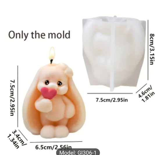 Silikonski kalup zec duge usi ok wood-laser-shop