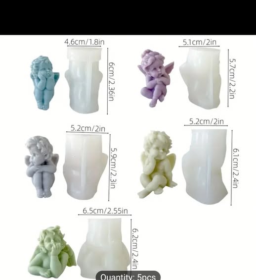 Silikonski kalup andjeo 5 komada KL186