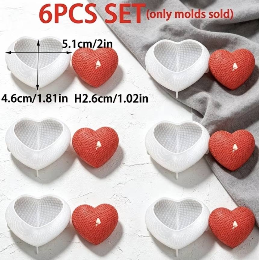 Silikonski kalup srce 6 komada KL373 xxx wood-laser-shop