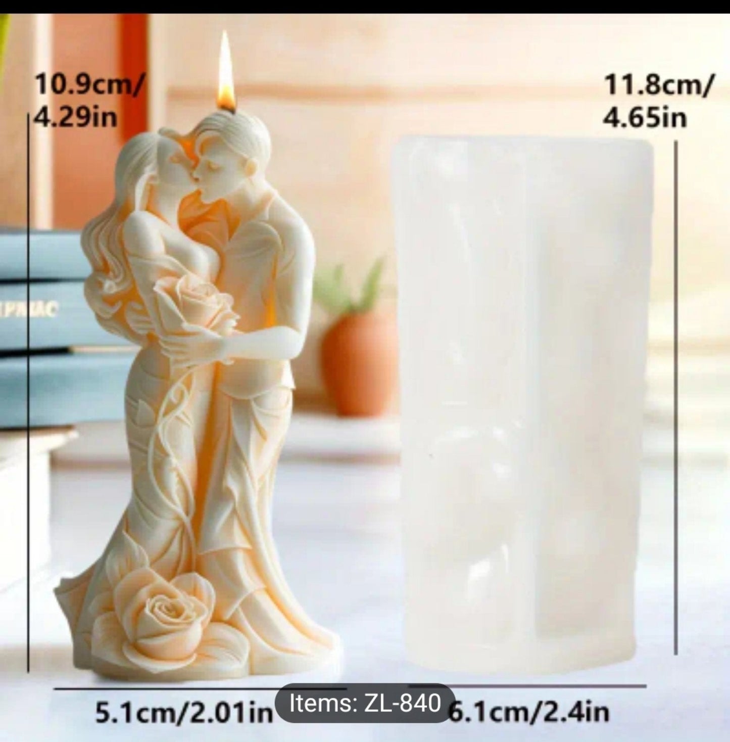 Silikonski kalup za svecu zagrljeni par KL383 xxx wood-laser-shop