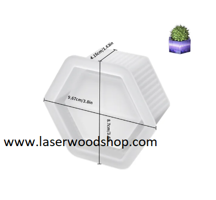 Silikonski kalup cinija sestougaona rebrasta wood-laser-shop