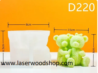 Silikonski kalup zagrljene mede wood-laser-shop