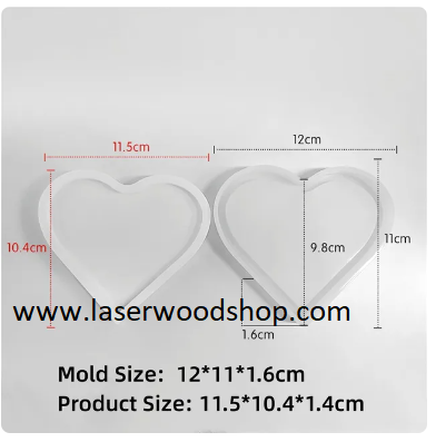 Silikonski kalup tacna srce wood-laser-shop