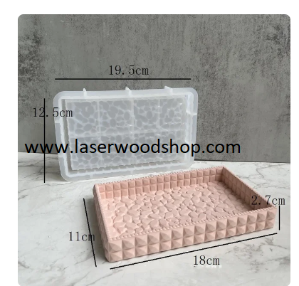 Silikonski kalup tacna pravougaona wood-laser-shop