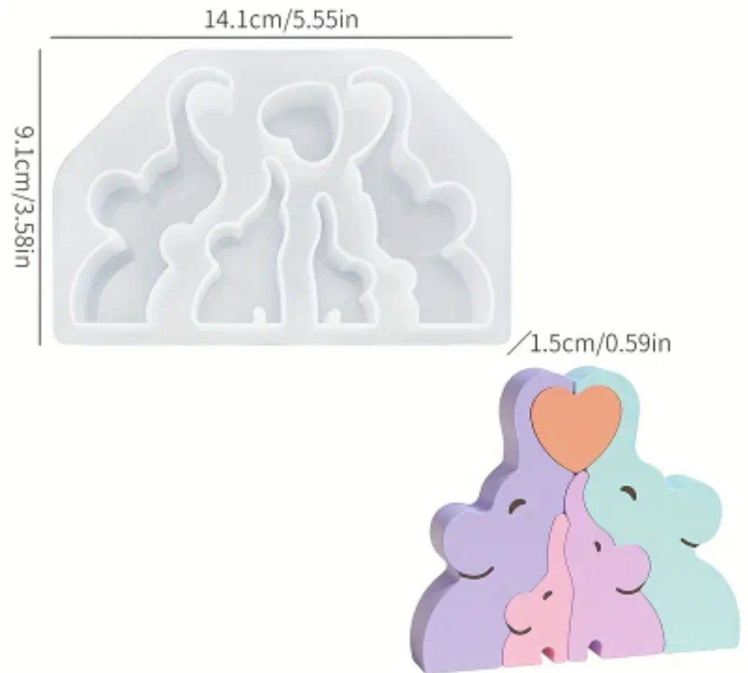 Silikonski kalup slon porodica KL161 wood-laser-shop