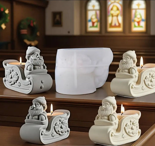 Silikonski kalup deda mraz sanke KL174 wood-laser-shop