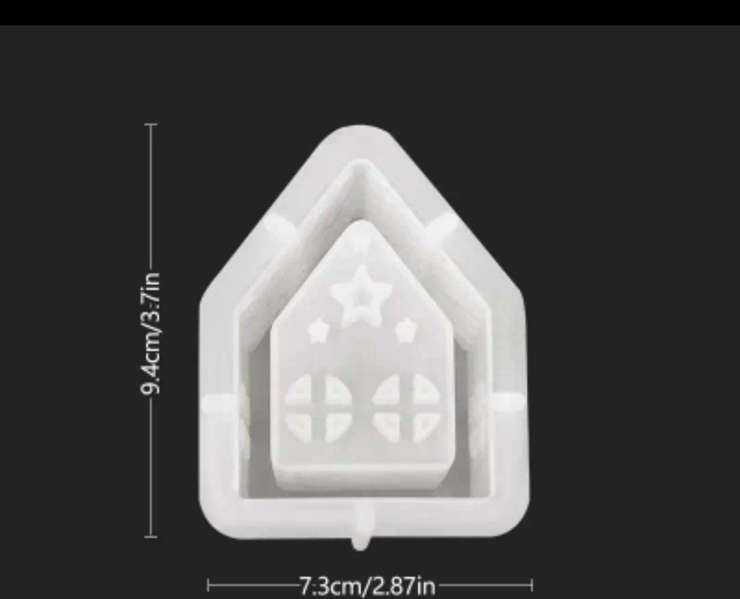 Silikonski kalup kucica svecnjak KL183 wood-laser-shop