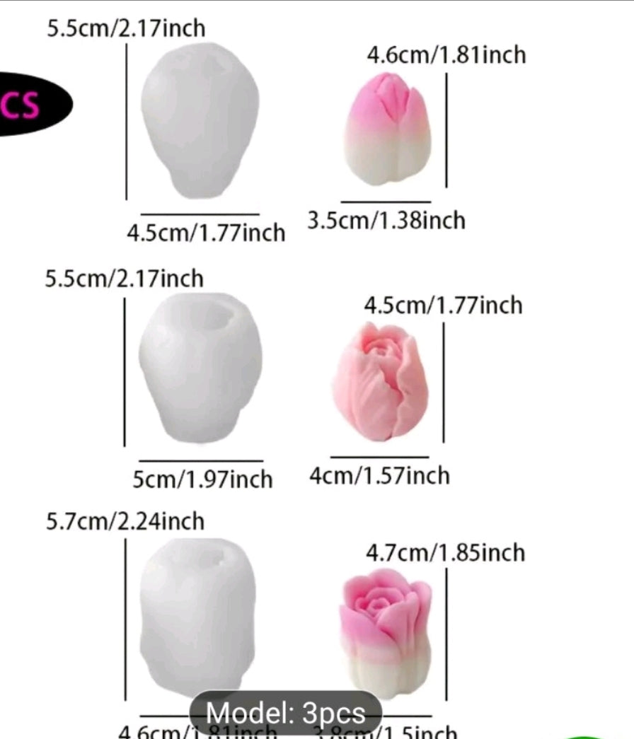 Silikonski kalup cvet set 3 komada KCV19 wood-laser-shop