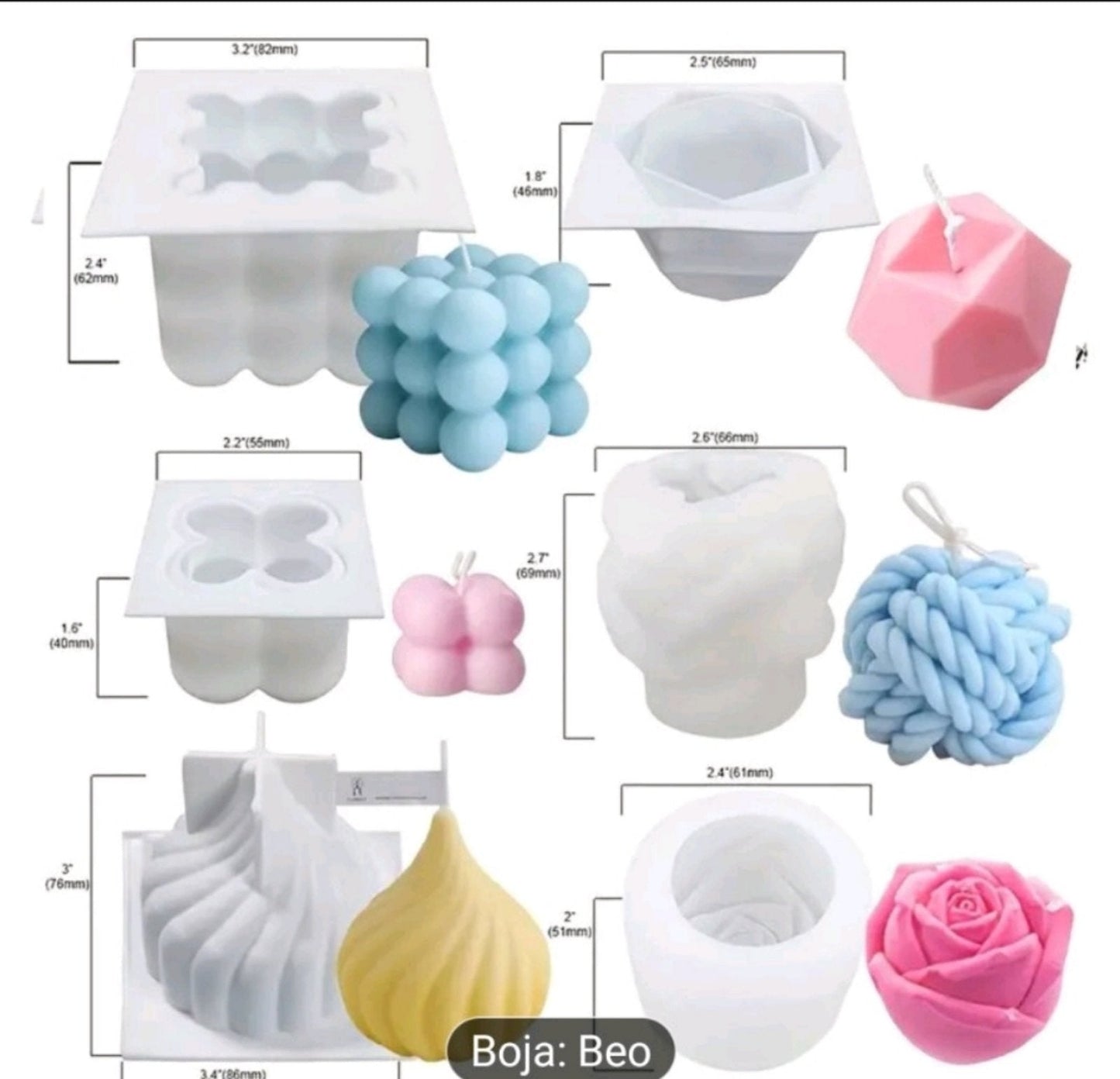 Kalup za svece set od 4 komada S64 wood-laser-shop