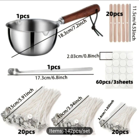 Posuda za topljene voska i fitilji set A70 wood-laser-shop